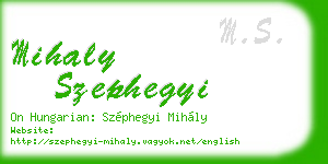 mihaly szephegyi business card