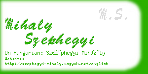 mihaly szephegyi business card